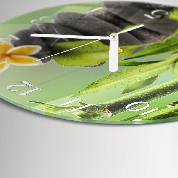Round wall clock Bamboo Stones