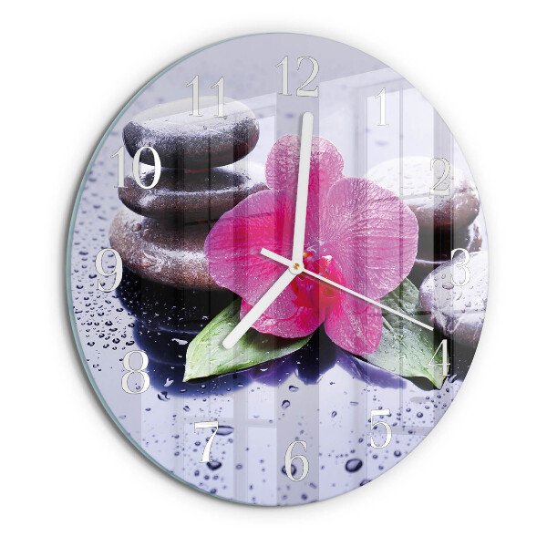 Round wall clock Orchid