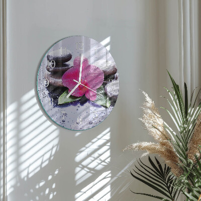 Round wall clock Orchid