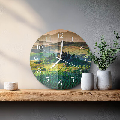 Round wall clock Landscape