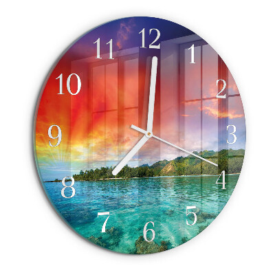 Round wall clock Landscape