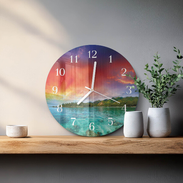 Round wall clock Landscape