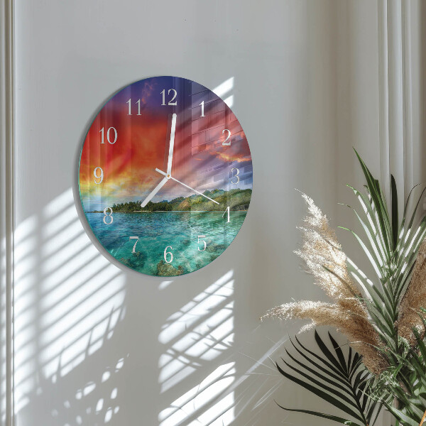 Round wall clock Landscape