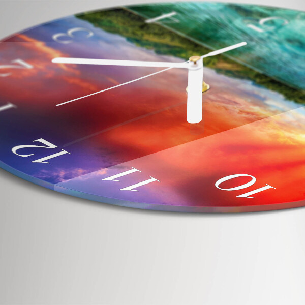Round wall clock Landscape