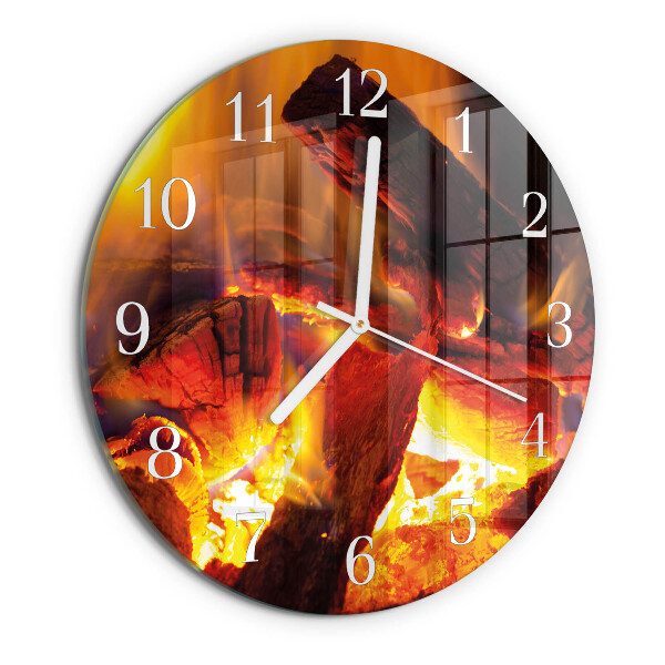 Round wall clock Fire