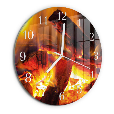 Round wall clock Fire