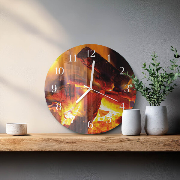 Round wall clock Fire