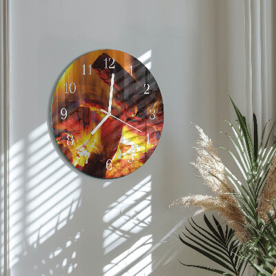 Round wall clock Fire