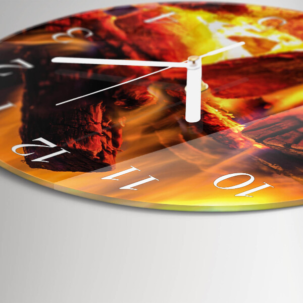 Round wall clock Fire