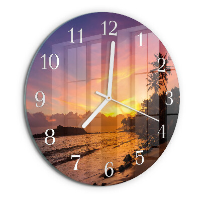 Round wall clock Sunset