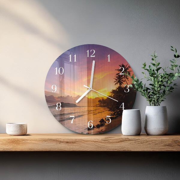 Round wall clock Sunset