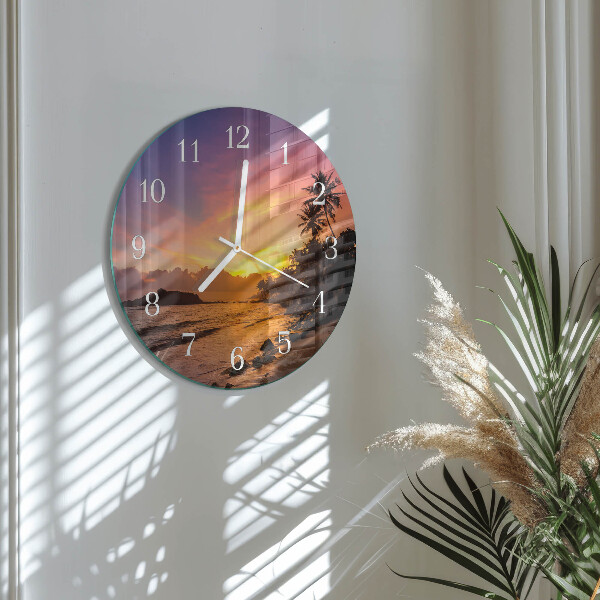 Round wall clock Sunset