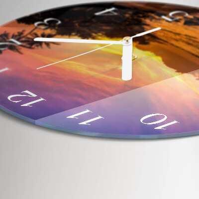 Round wall clock Sunset