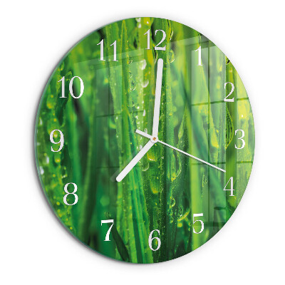 Round wall clock Grass