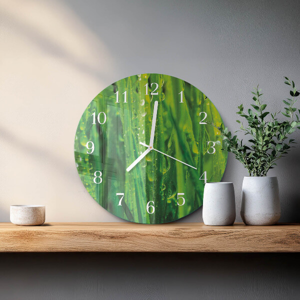 Round wall clock Grass
