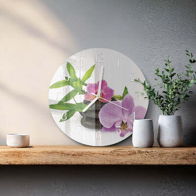 Round wall clock Orchid