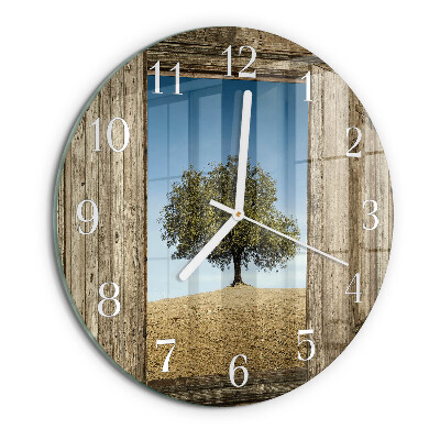 Round wall clock Tree