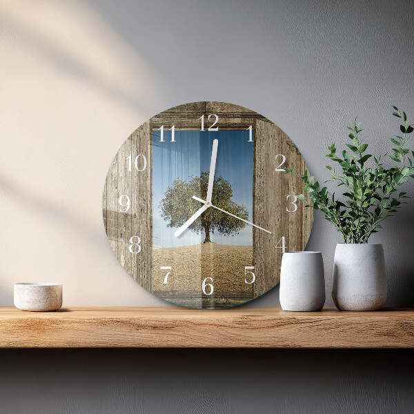 Round wall clock Tree