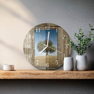 Round wall clock Tree