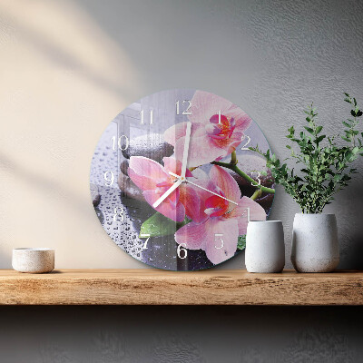 Round wall clock Orchid