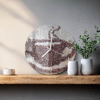 Round wall clock Coffee Beans