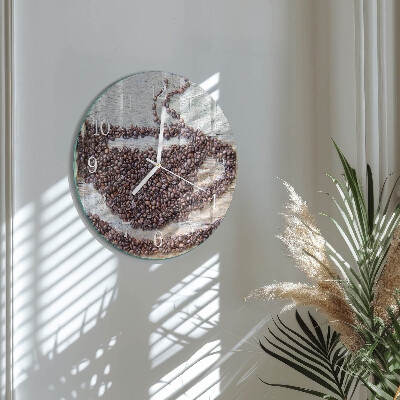 Round wall clock Coffee Beans