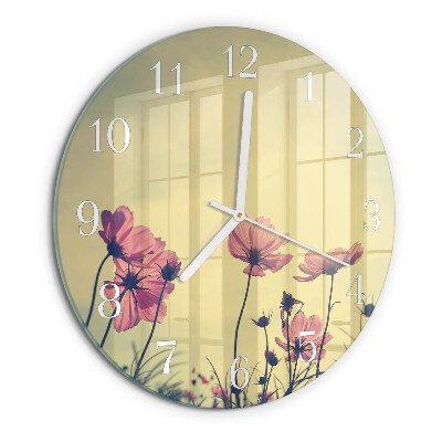 Round wall clock Flowers