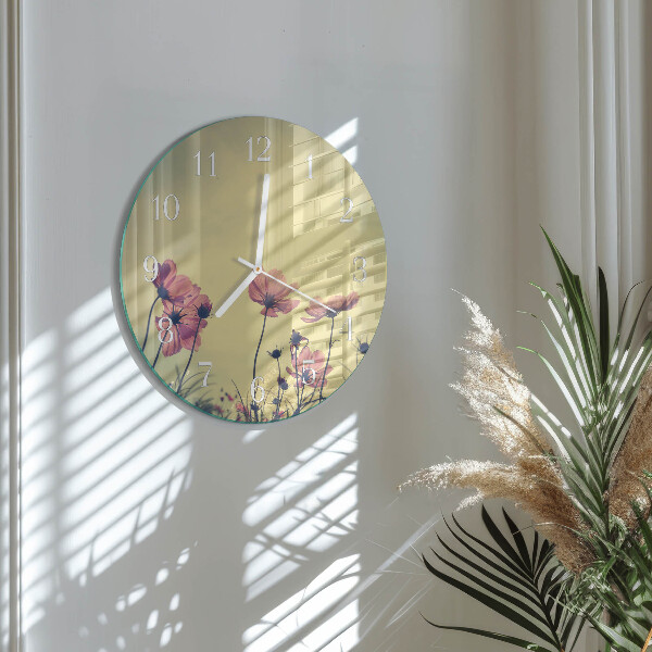 Round wall clock Flowers