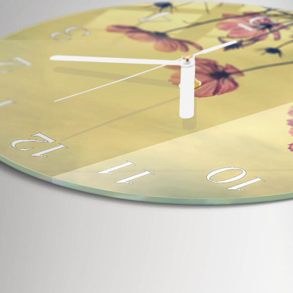 Round wall clock Flowers