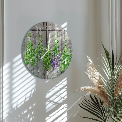 Round wall clock Herbs