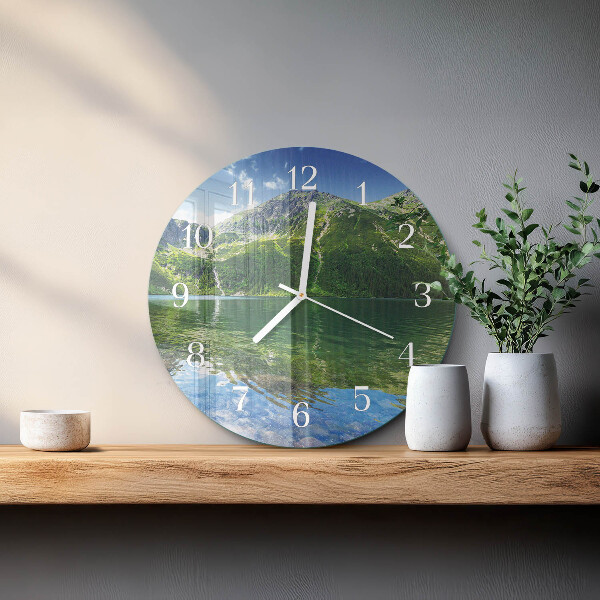 Round wall clock Mountain Lake