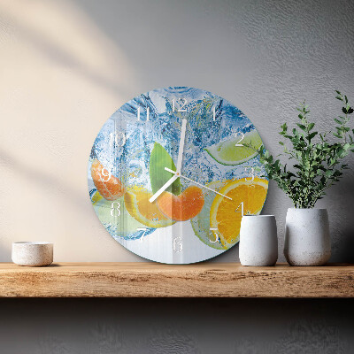 Round wall clock Citrus Plant