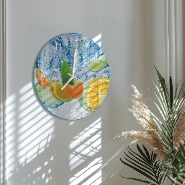 Round wall clock Citrus Plant