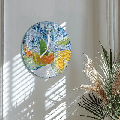 Round wall clock Citrus Plant