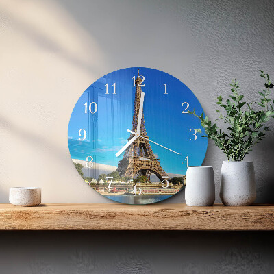 Round wall clock Eiffel Tower Paris