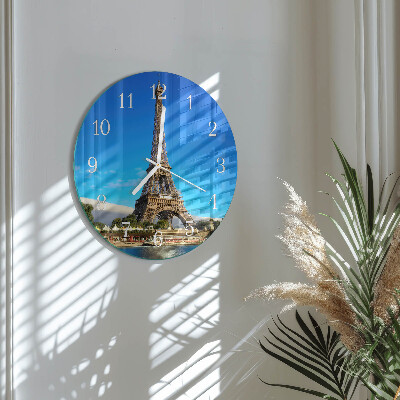 Round wall clock Eiffel Tower Paris