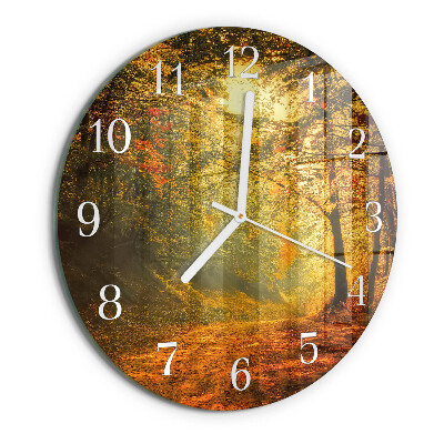 Round wall clock Autumn in the Forest