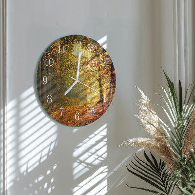Round wall clock Autumn in the Forest