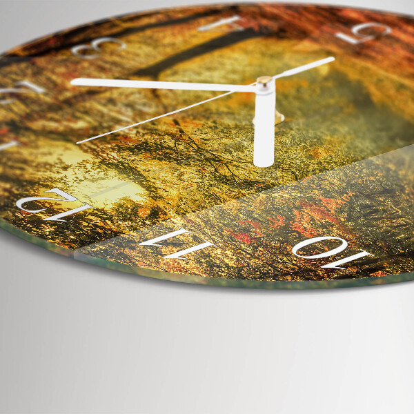 Round wall clock Autumn in the Forest