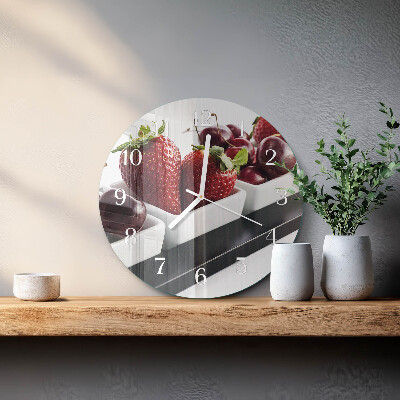 Round wall clock Strawberries