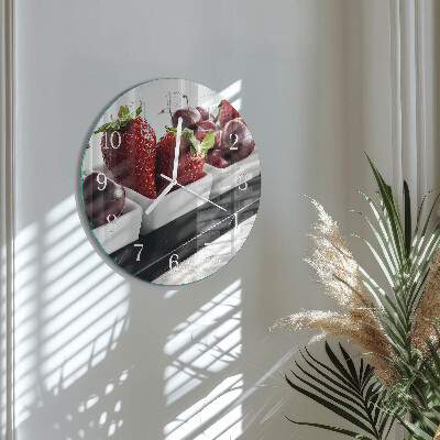 Round wall clock Strawberries
