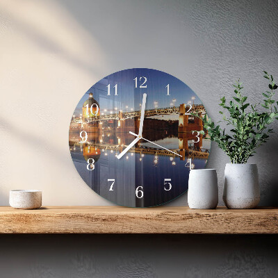Round wall clock River Bridge