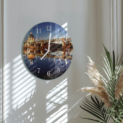 Round wall clock River Bridge