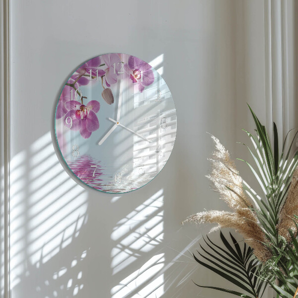 Round wall clock Orchid