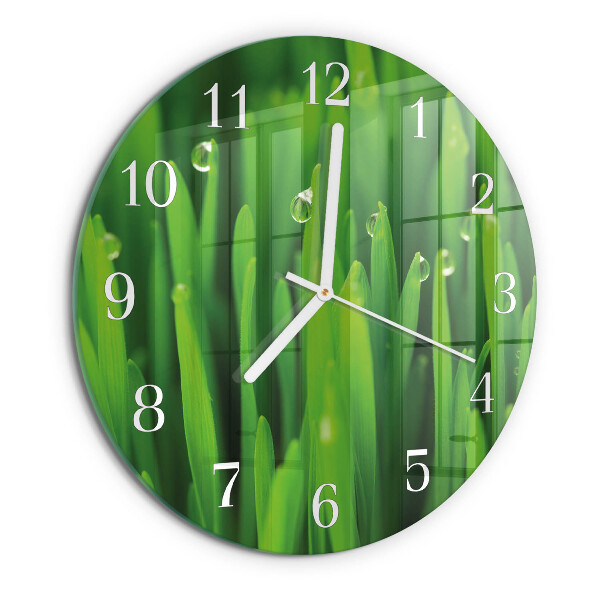 Round wall clock Grass