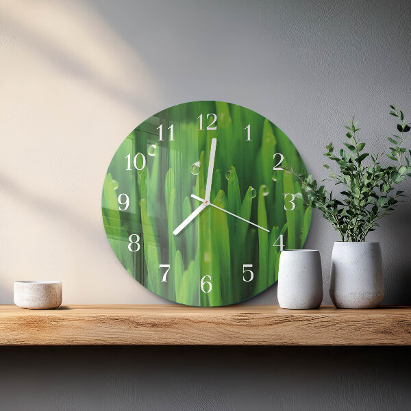 Round wall clock Grass