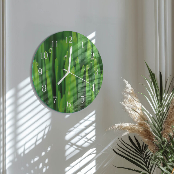 Round wall clock Grass