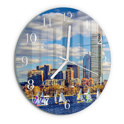 Round wall clock Sailboats