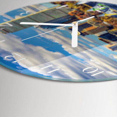 Round wall clock Sailboats