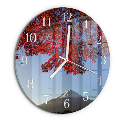Round wall clock Mountain Leaves